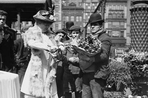 Buying Easter flowers in Union Square