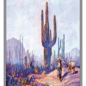 Cactus and Man - Art Print