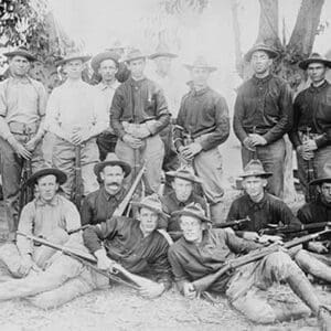 California Rifle Team from Camp Perry wears both Uniforms & Civilian Clothes - Art Print