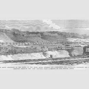 Camp Dennison on the Banks of the Miami River - Cincinnati & Columbus Railroad by Frank Leslie - Art Print