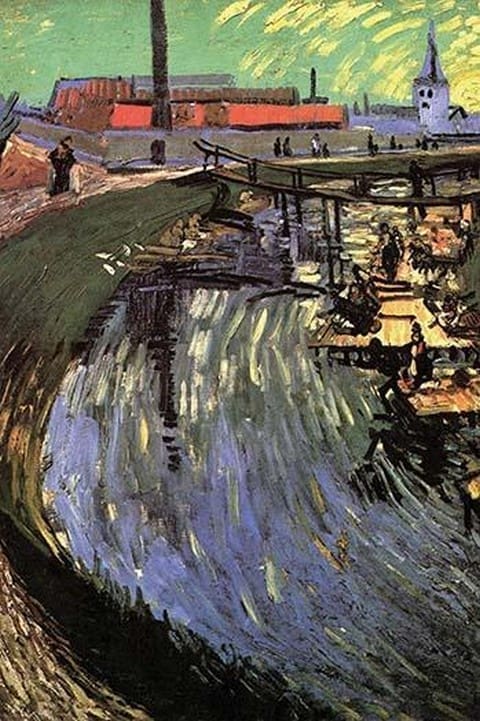 Canal with Women Washing by Vincent van Gogh - Art Print