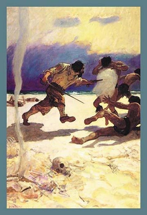 Cannibals by N.C. Wyeth - Art Print