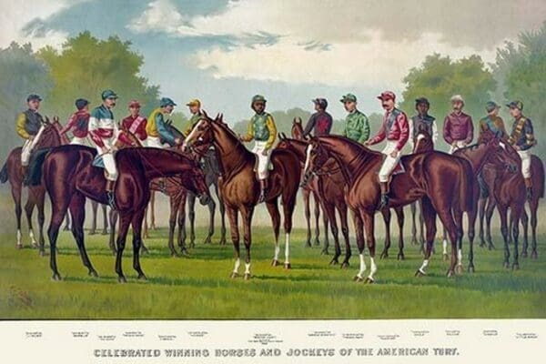 Celebrated winning horses and jockeys of the American turf by Currier & Ives - Art Print