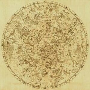 Celestial Map of the Mythological Heavens with Zodiacal Characters by Sir John Flamsteed - Art Print