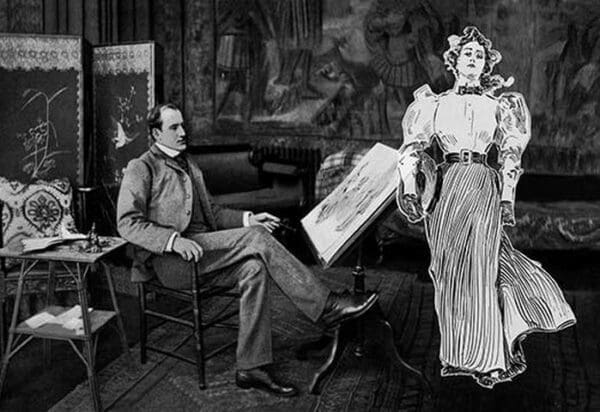 Charles Dana Gibson in his Studio