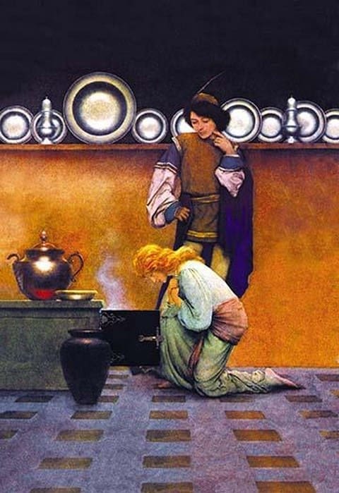 Checking the Tarts by Maxfield Parrish - Art Print