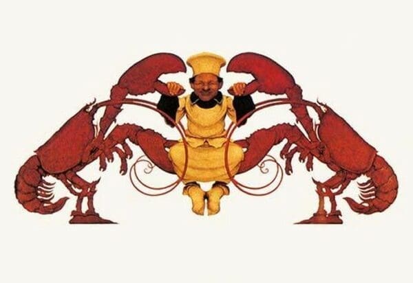 Chef and a Pair of Lobsters by Maxfield Parrish - Art Print