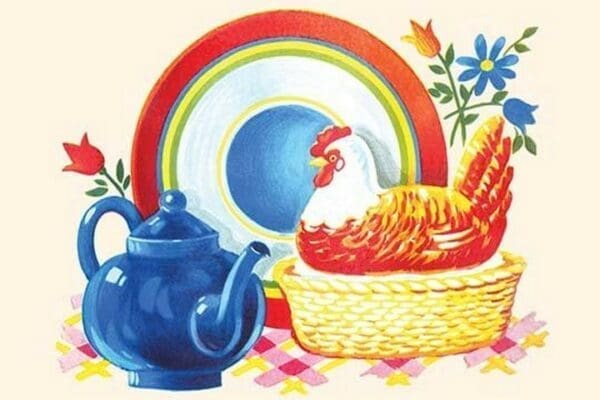 Chicken Casserole Dish and Teapot - Art Print