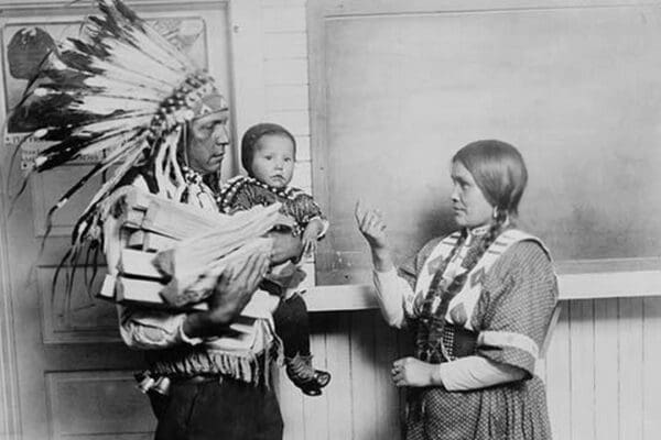 Chief Fish Wolf Robe in Native Dress and War bonnet