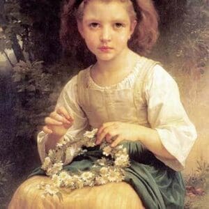 Child Braiding A Crown by William Bouguereau - Art Print