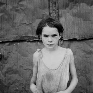 Child living in Oklahoma City shacktown by Dorothea Lange - Art Print