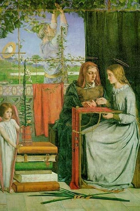 Childhood of the Virgin Mary by Dante Gabriel Rossetti - Art Print