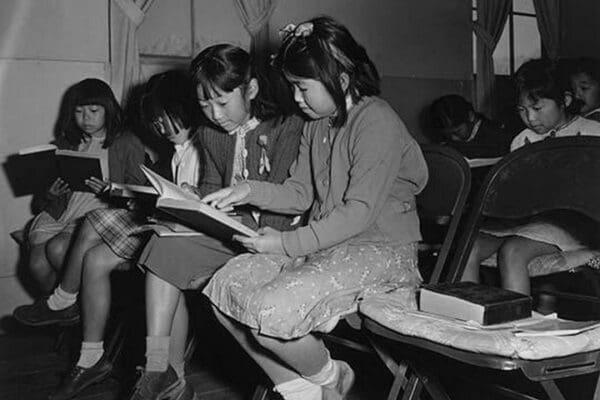 Children at Sunday school class by Ansel Adams #2 - Art Print