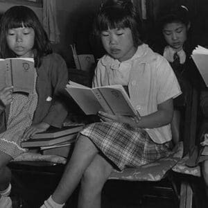 Children at Sunday school class by Ansel Adams - Art Print