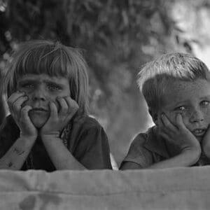 Children of Oklahoma drought refugee by Dorothea Lange - Art Print