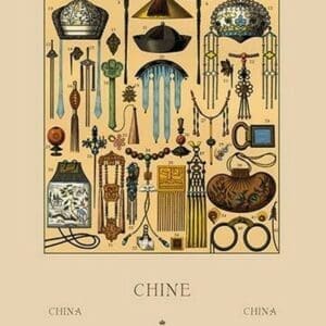 Chinese Ornaments and Talismans by Auguste Racinet - Art Print