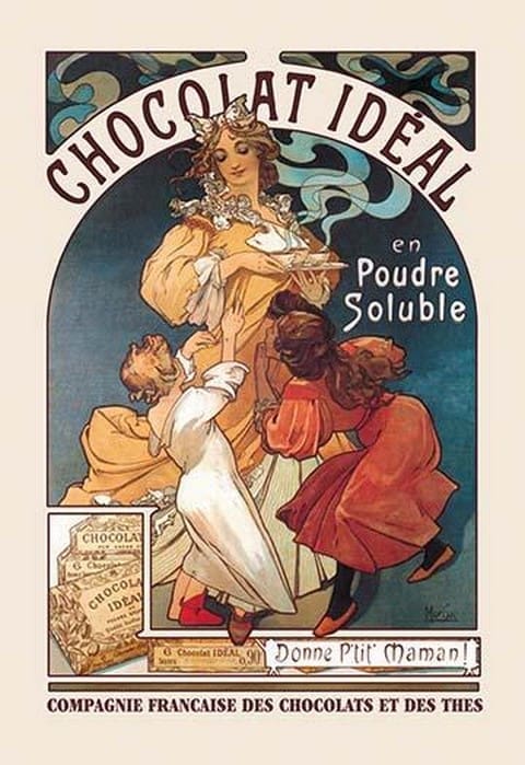 Chocolat Ideal by Alphonse Mucha - Art Print