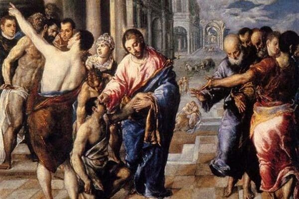 Christ Healing the Blind by El Greco - Art Print