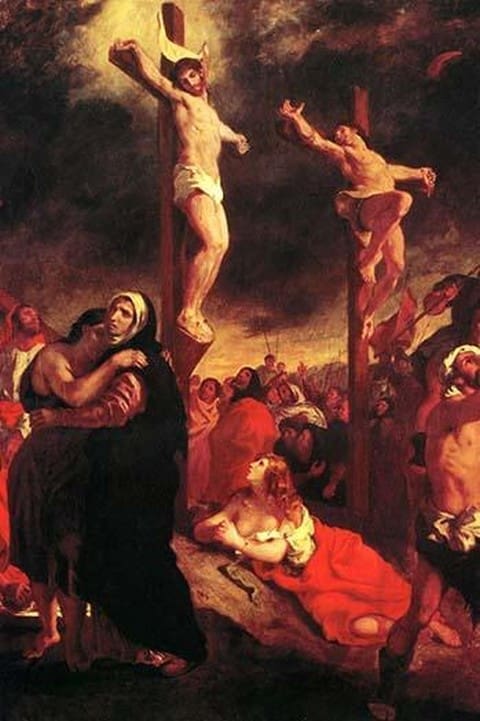 Christ at the Cross by Ferdinand Delacroix - Art Print