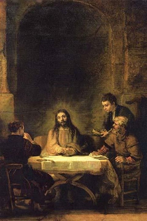 Christ in Emmaus by Rembrandt Van Rijn - Art Print