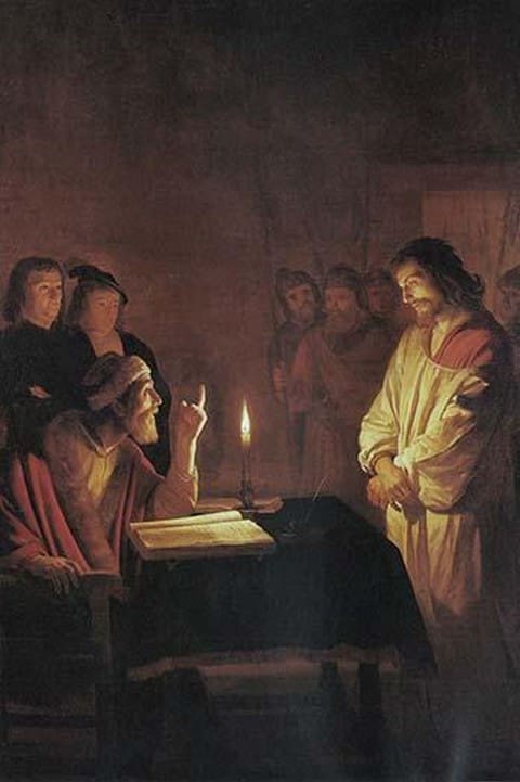 Christ in front of the high priest by Geritt Van Honthorst - Art Print