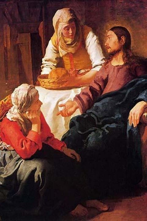 Christ in the House of Mary and Martha by Johannes Vermeer - Art Print