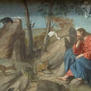 Christ in the Wilderness by Moretto da Brescia - Art Print