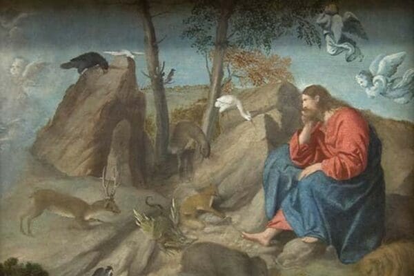 Christ in the Wilderness by Moretto da Brescia - Art Print