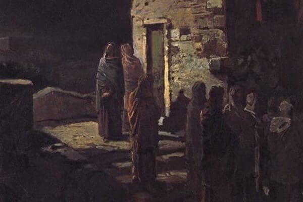 Christ on his way to the garden of Gesthemenes by Nikolai Ge - Art Print