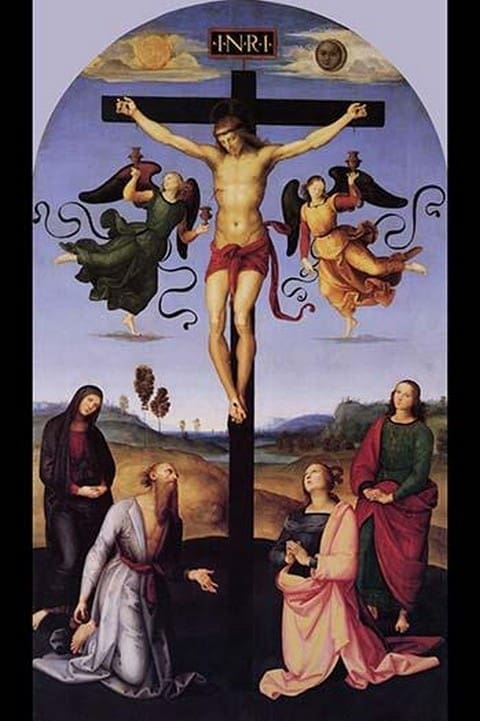 Christ on the cross by Raphael or Raffalello - Art Print