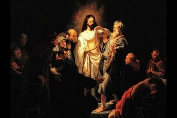 Christ shows his wound by Rembrandt Van Rijn - Art Print