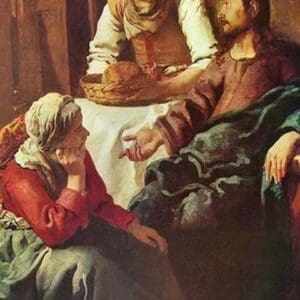 Christ with Mary and Martha by Johannes Vermeer - Art Print