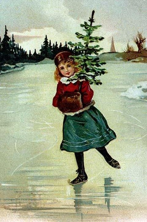 Christmas Ice Skate - Art Print