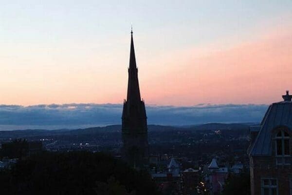 Church at Dusk in Old Quebec by Jason Pierce - Art Print