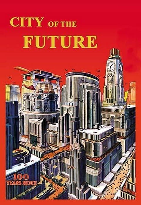 City of the Future 100 Years Hence by Frank Rudolph Paul - Art Print