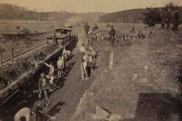 Civil War train thruway excavation - Art Print