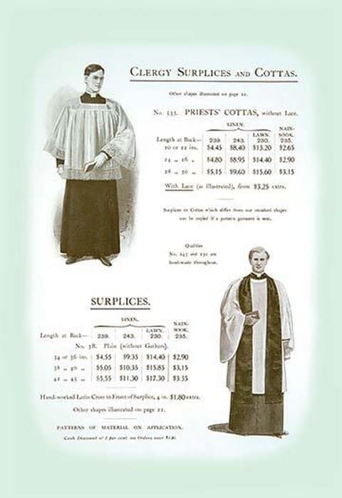 Clergy Surplices and Cottas - Art Print