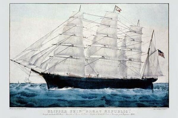 Clipper Ship 'Great Republic' by Nathaniel Currier - Art Print