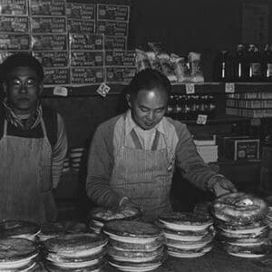 Co-op store (Segregees) by Ansel Adams - Art Print