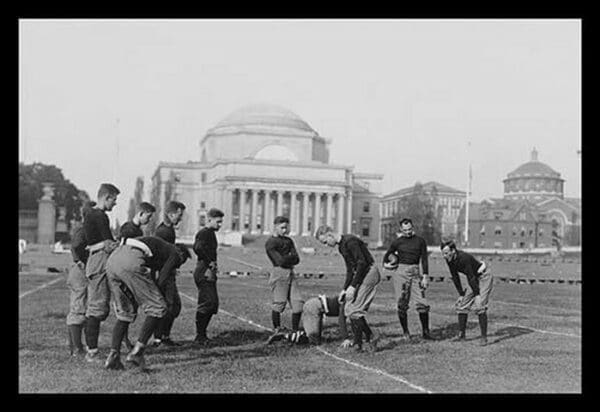 Columbia University Football - Traing the Half-backs by Bains News Service - Art Print