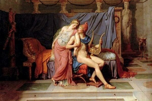 Courtship of Paris & Helen by Jacques-Louis David - Art Print