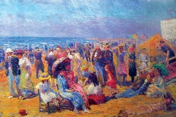 Crowd at the Beach by William Glackens - Art Print