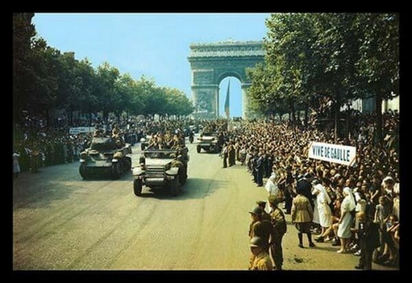 Crowds of French Patriots Line the Champ Elysess by Jack Downey - Art Print