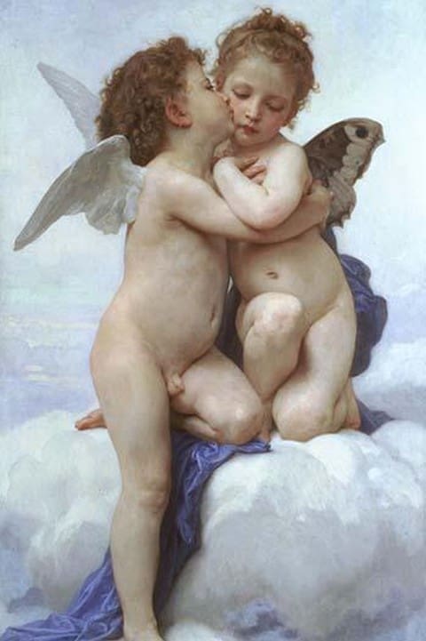 Cupid & Psyche as Infants by William Bouguereau - Art Print