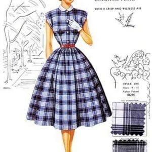 Dan River Wrinkl-Shed Gingham Plaid by Fashion Frocks - Art Print