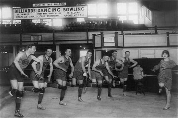 Dance Lessons for the Palace Club Basketball Team by National Photo Co. - Art Print