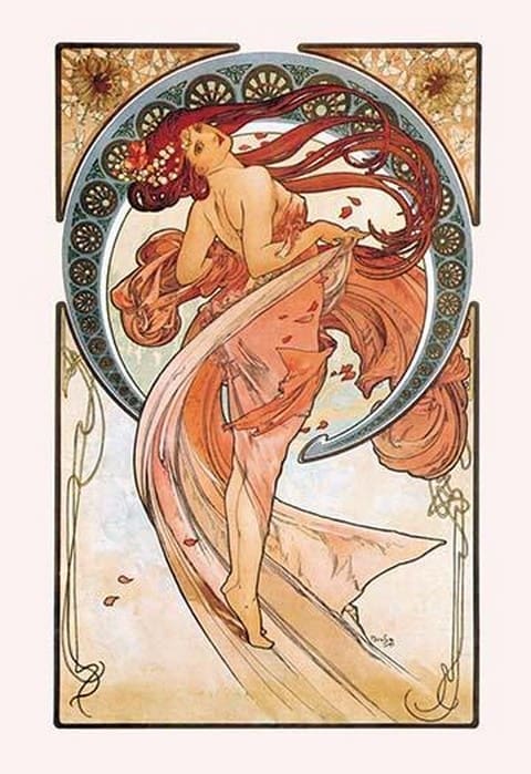 Dance (Rose) by Alphonse Mucha - Art Print