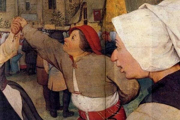 Dance of the Peasants - Detail - by Pieter the Elder Brueghel #4 - Art Print