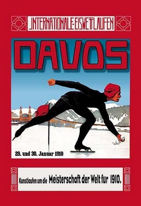 Davos Skater by Walther Koch - Art Print