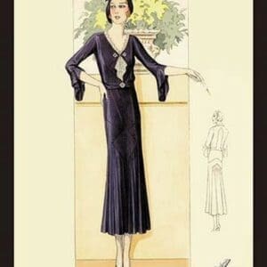 Daytime Dress in Navy by Atelier Bachroitz - Art Print